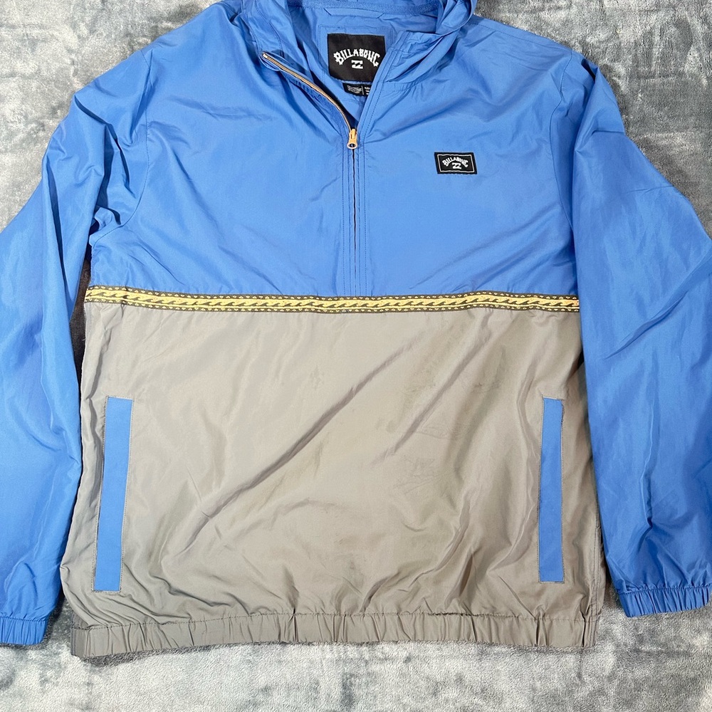 Billabong Blue Hooded windbreaker with Black Patch